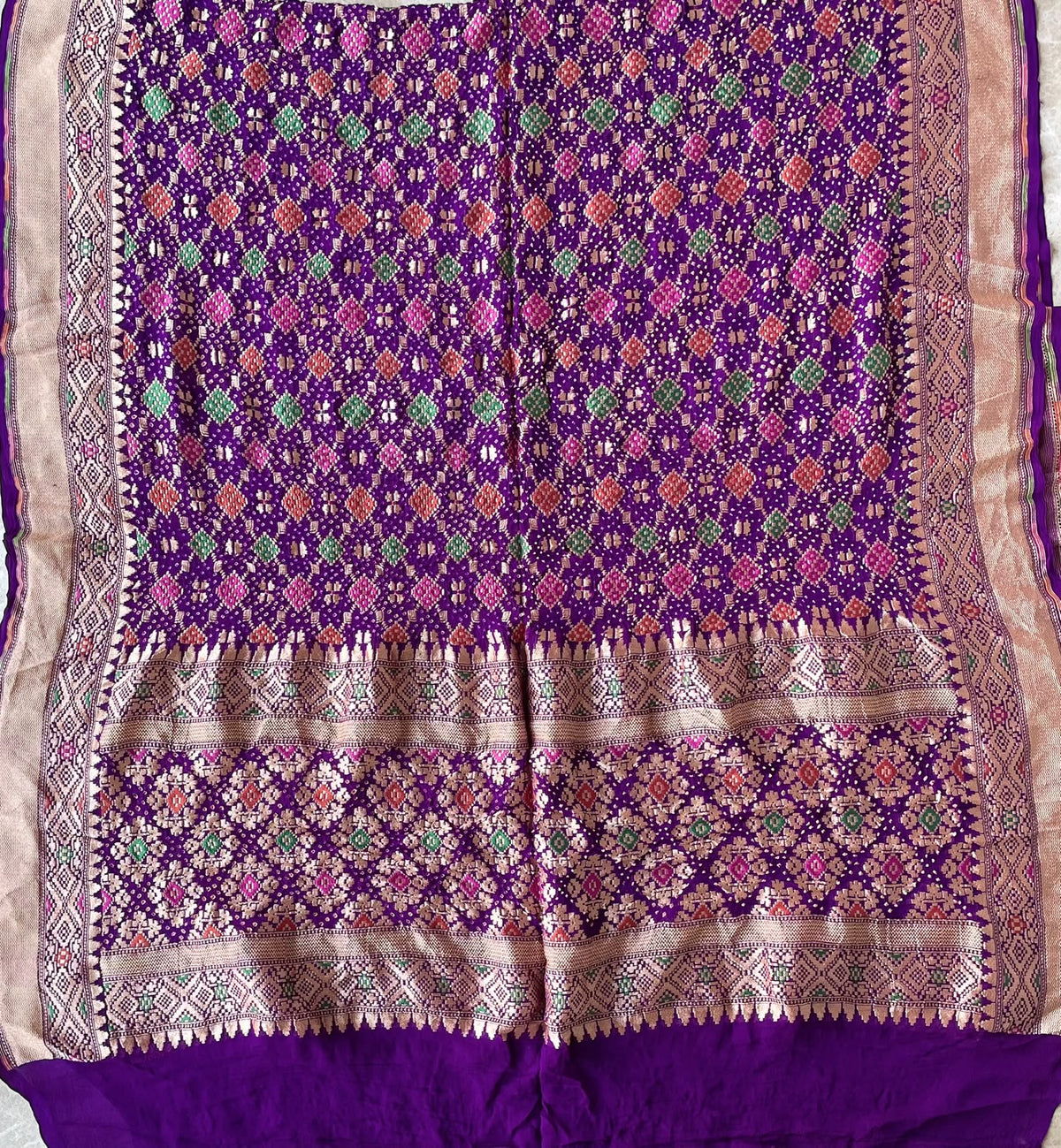 Shaurya - Purple Meenakari Bandhani Dupatta