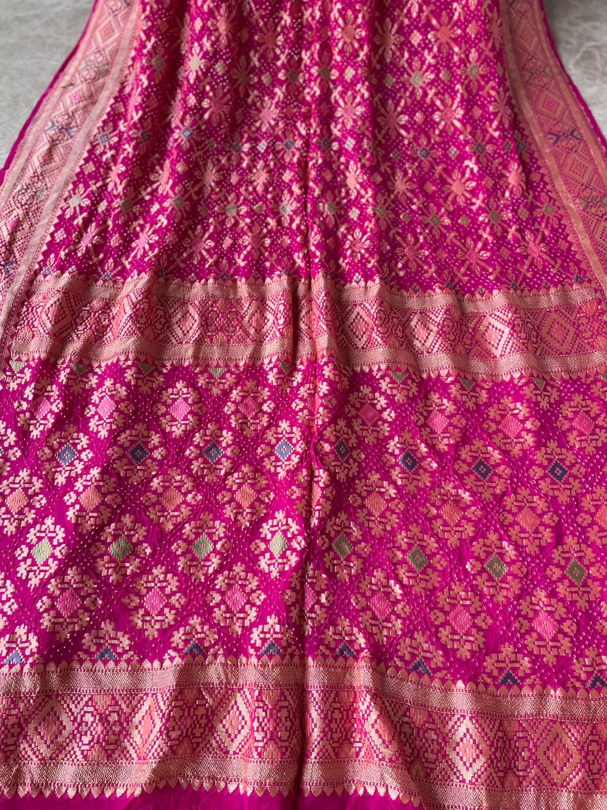 Arika - Pink Meenakari Bandhani Saree