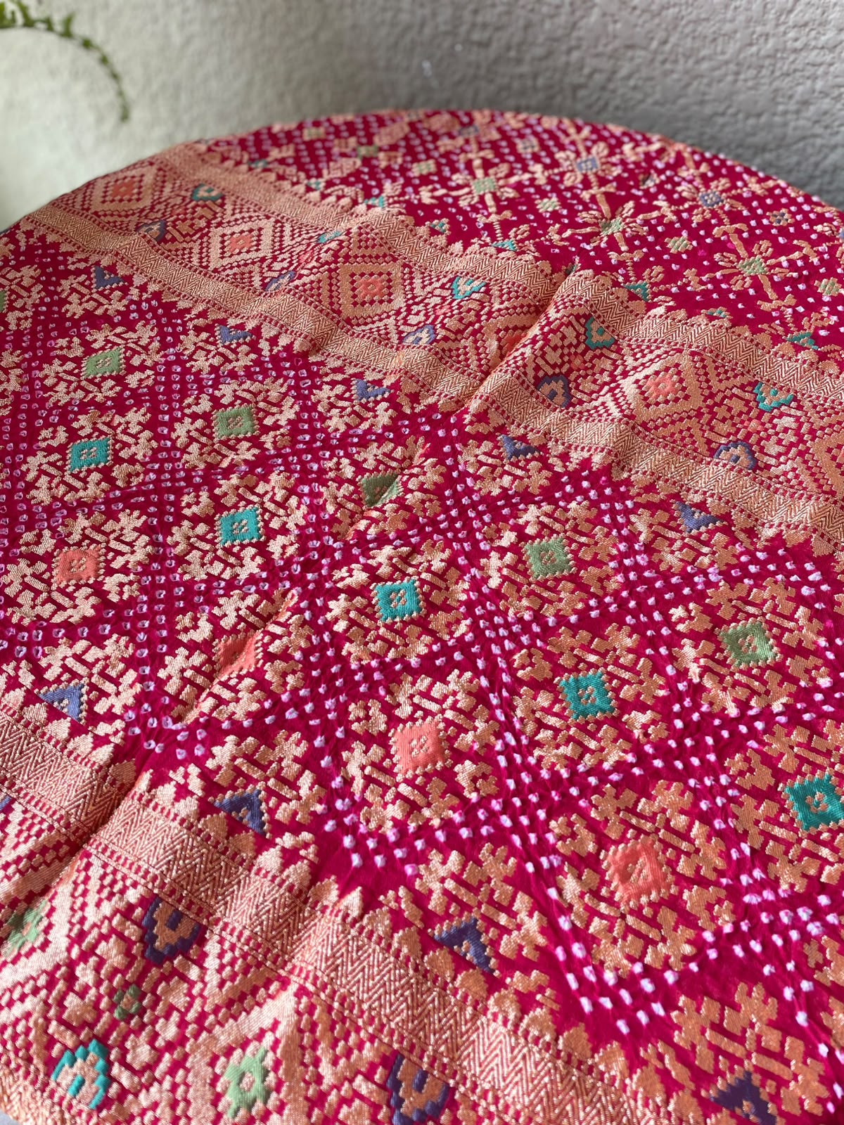 Yashvi - Rani Pink Meenakari Bandhani Dupatta