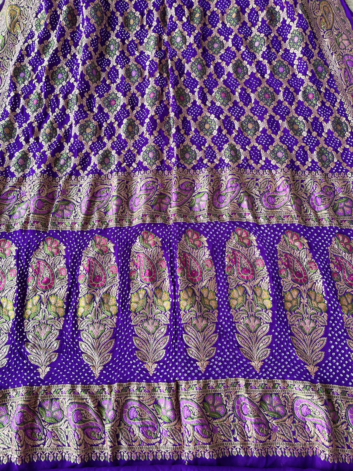 Amrita - Purple Tilfi Meenakari Bandhani Saree