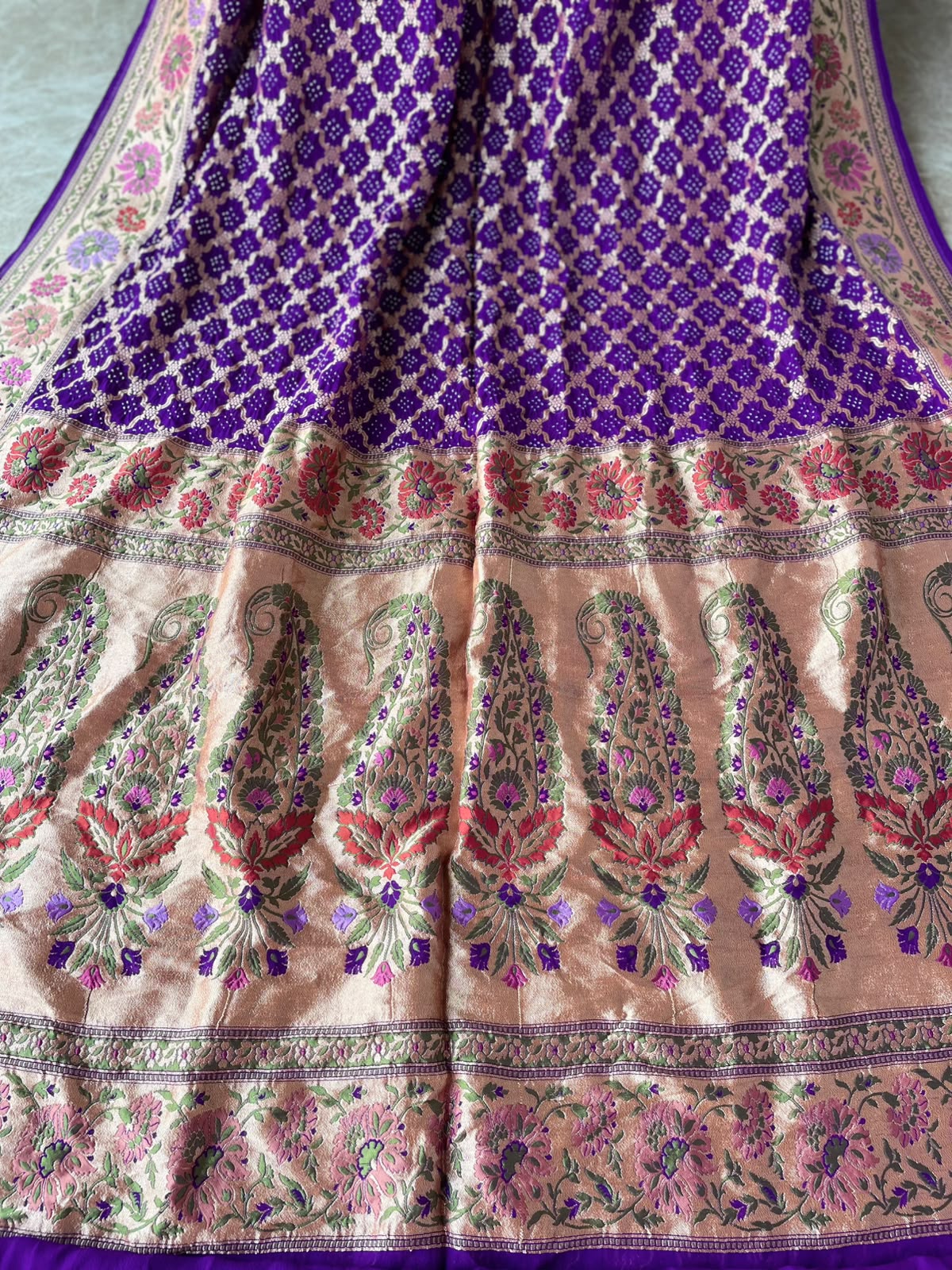 Shubha - Purple Tilfi Meenakari Bandhani Saree