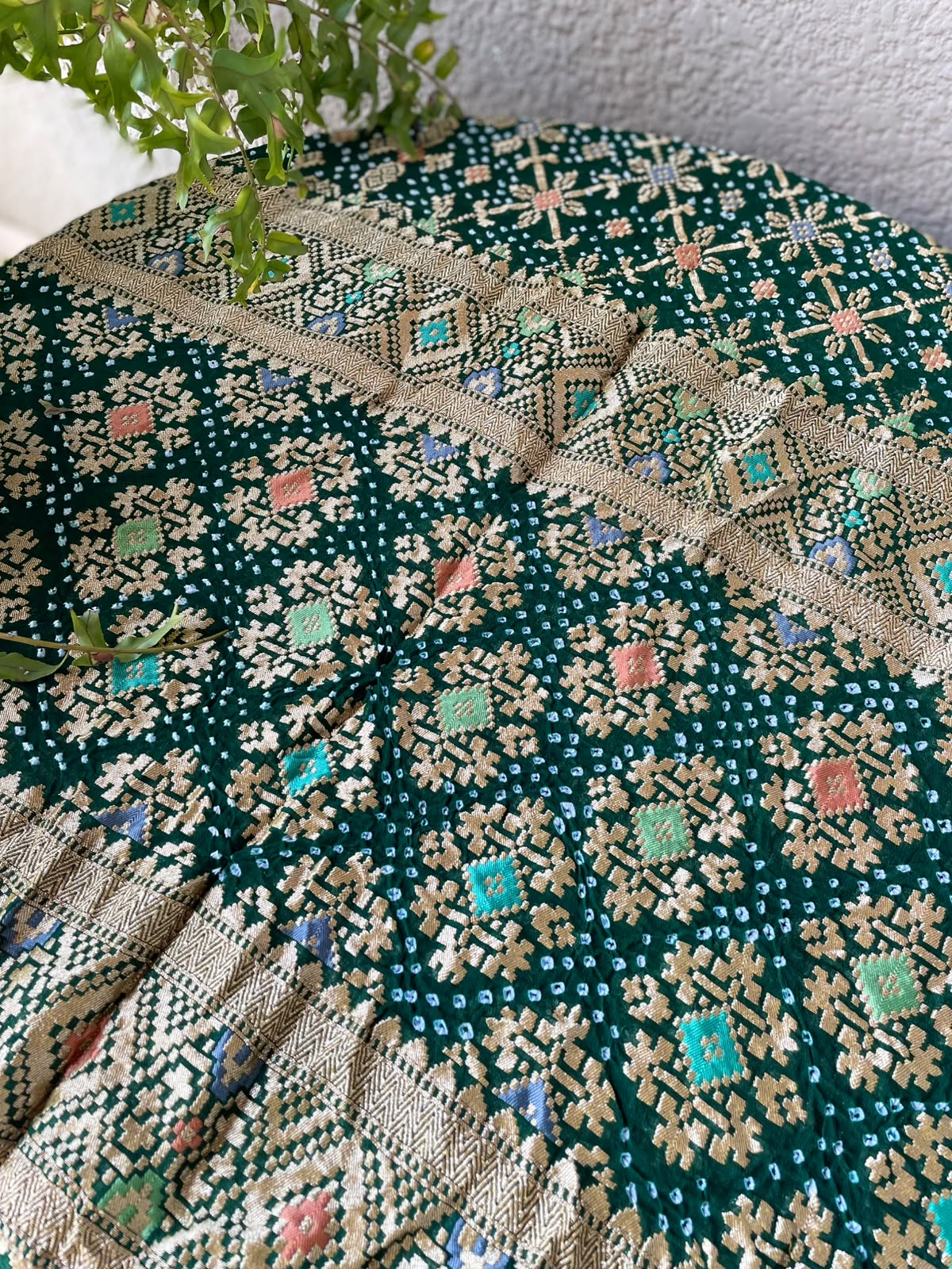 Sukriti - Green Meenakari Bandhani Dupatta