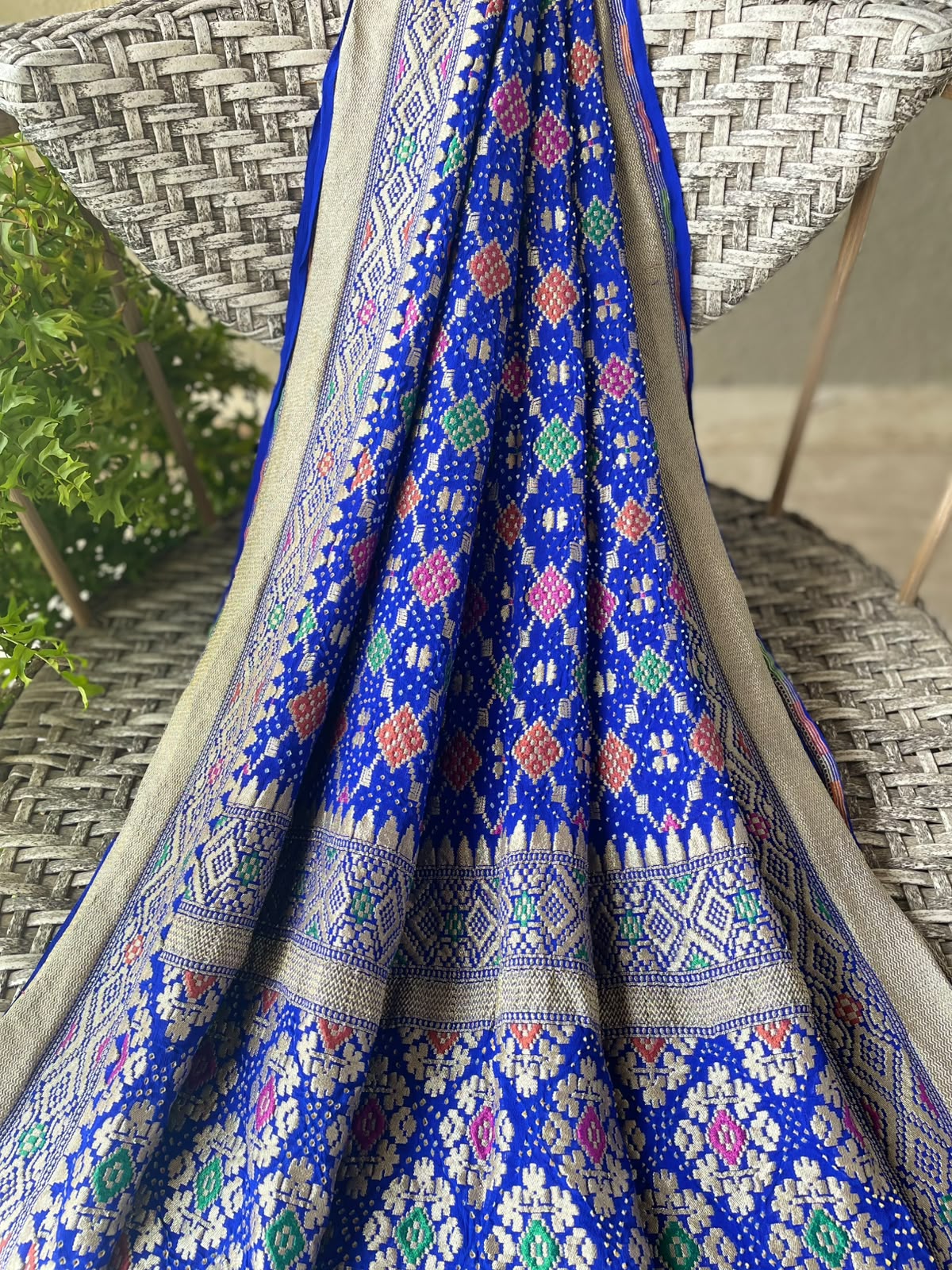 Nargis - Blue Meenakari Bandhani Dupatta