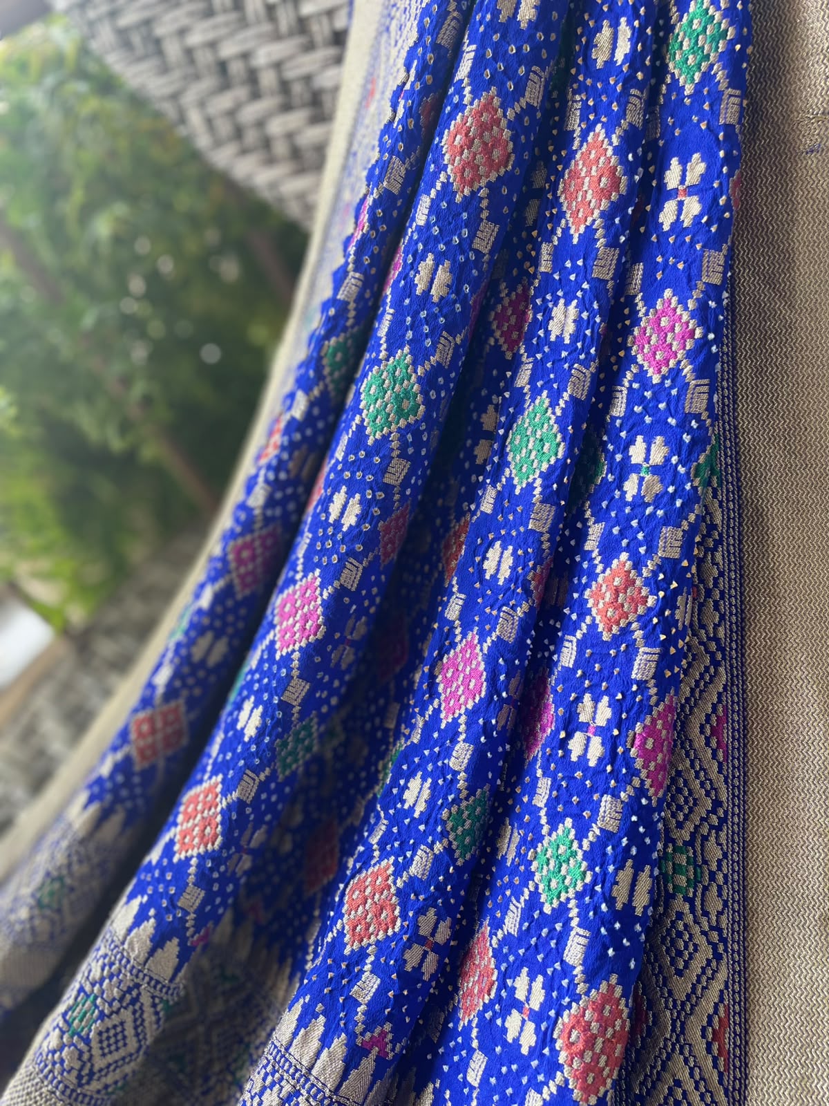 Nargis - Blue Meenakari Bandhani Dupatta