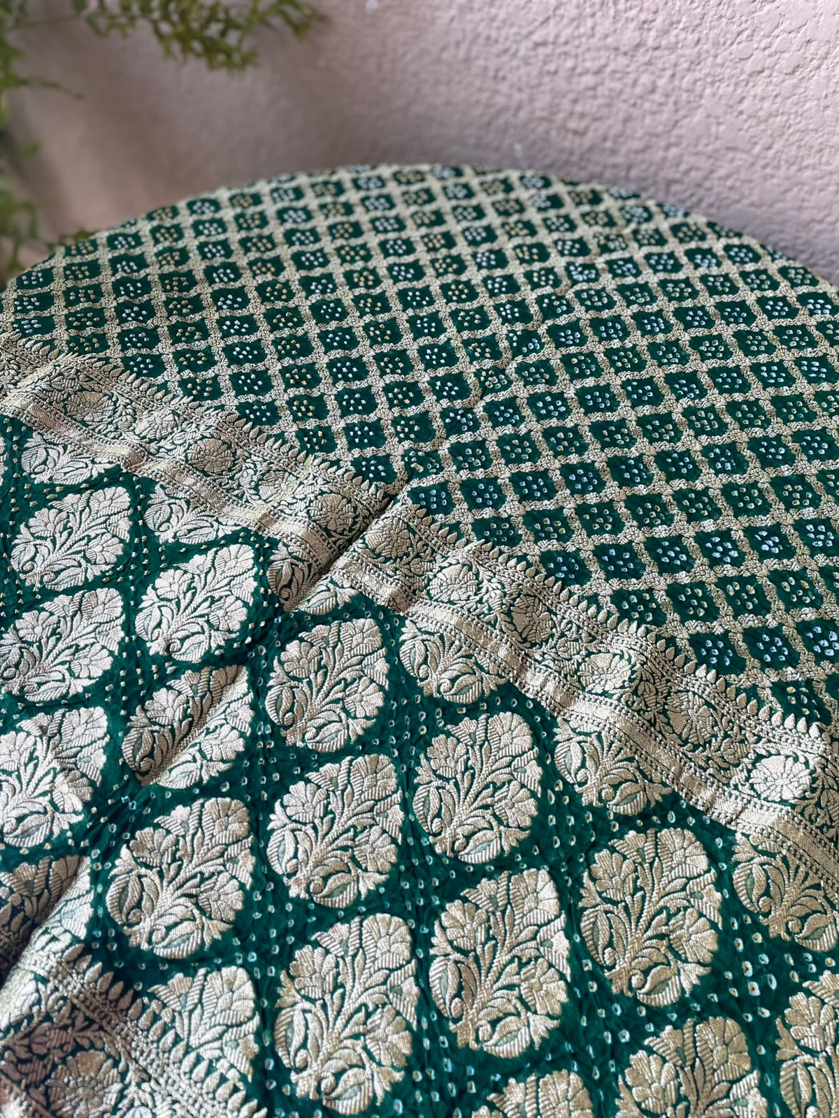 Zoya - Green Bandhani Banarasi Dupatta