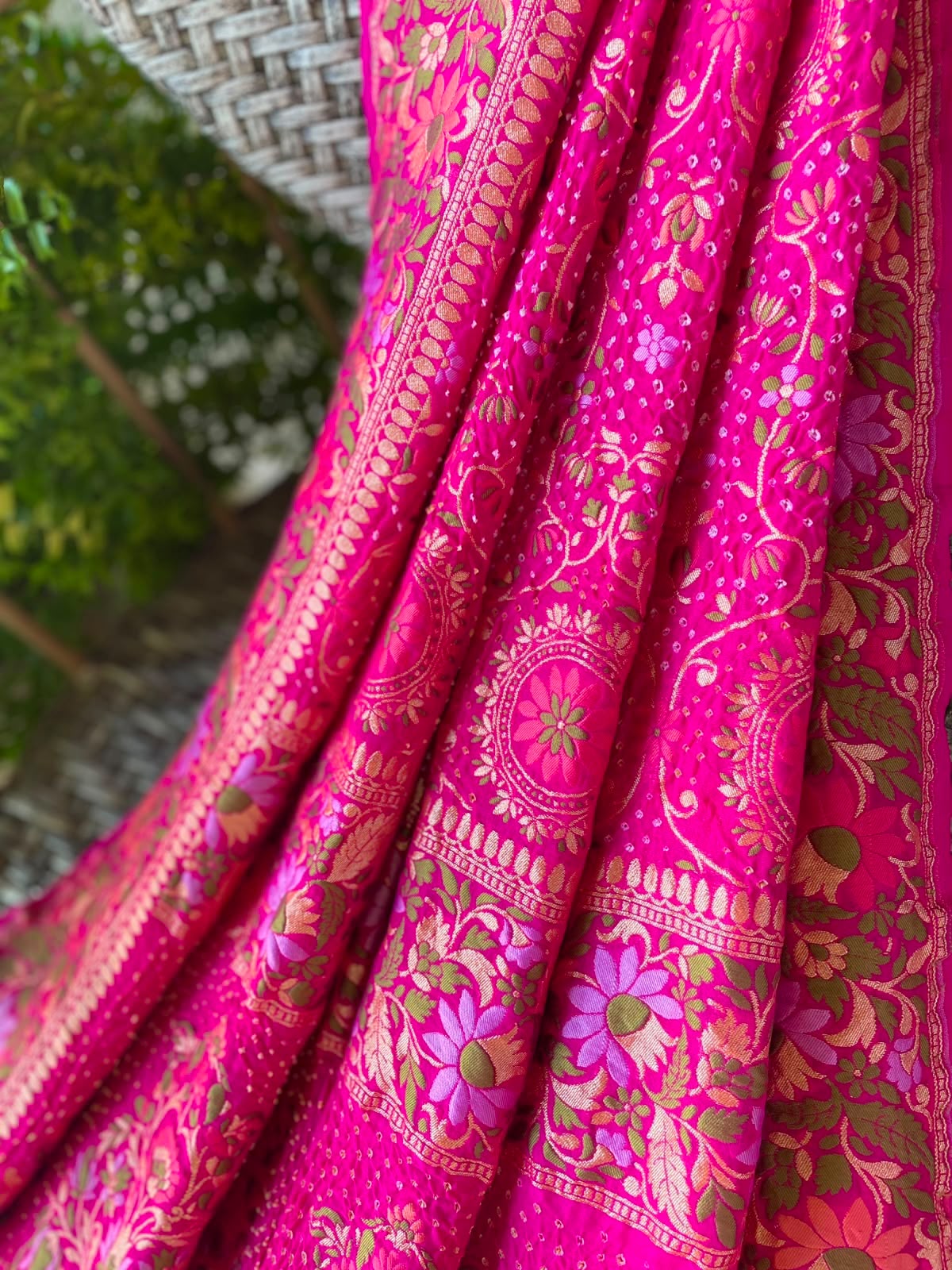 Ashita - Pink Tilfi Meenakari Bandhani Dupatta