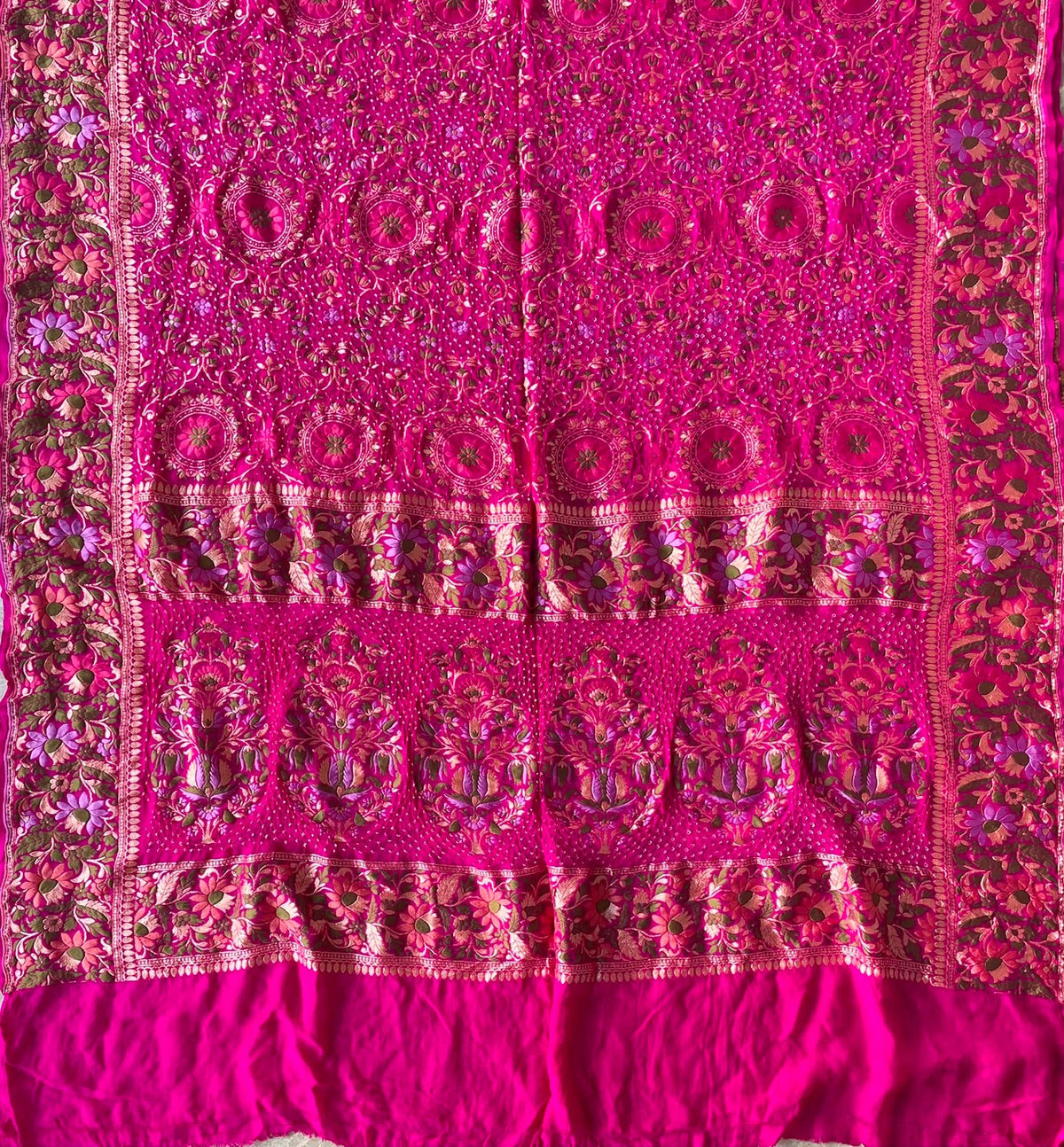 Ashita - Pink Tilfi Meenakari Bandhani Dupatta