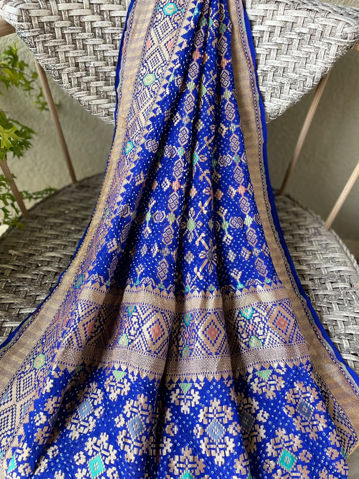 Arunya - Blue Meenakari Bandhani Dupatta