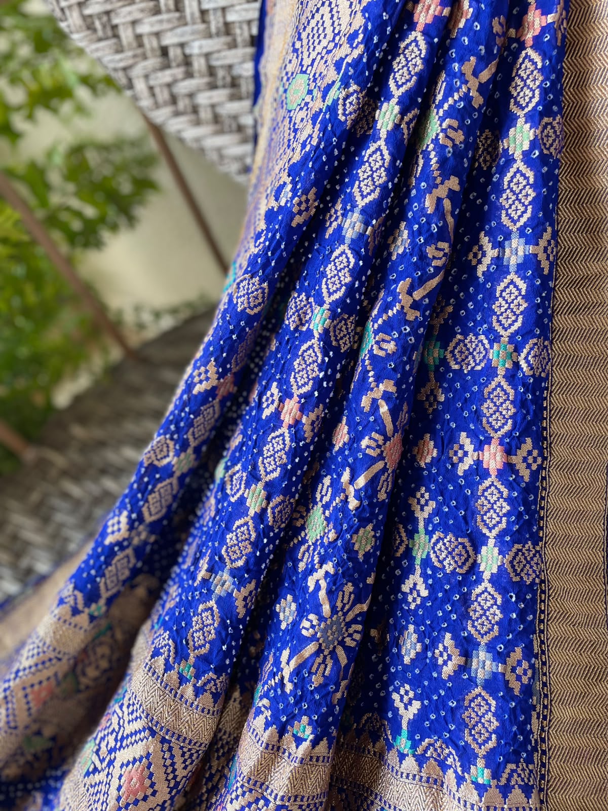 Arunya - Blue Meenakari Bandhani Dupatta