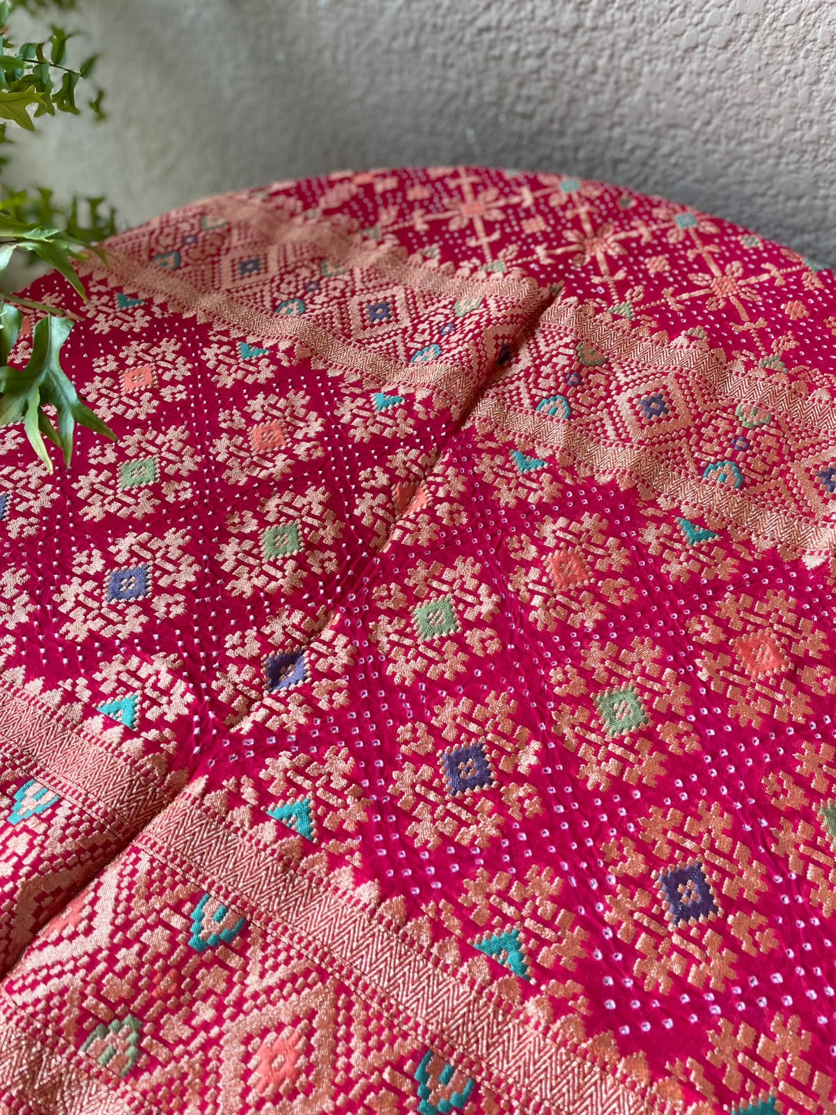 Zenia - Rani Pink Meenakari Bandhani Dupatta