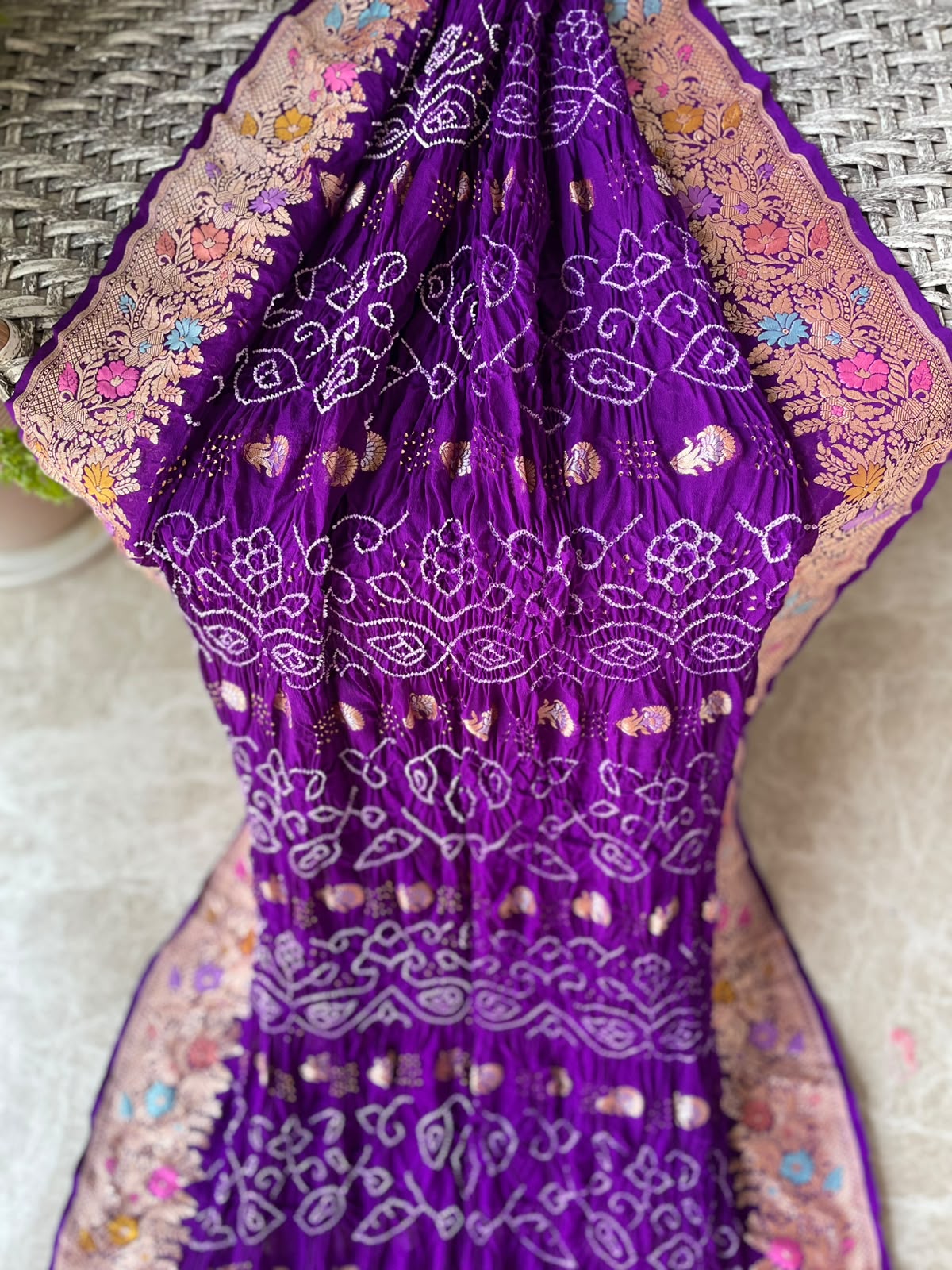 Ruhi - Purple Tilfi Meenakari Bandhani Saree