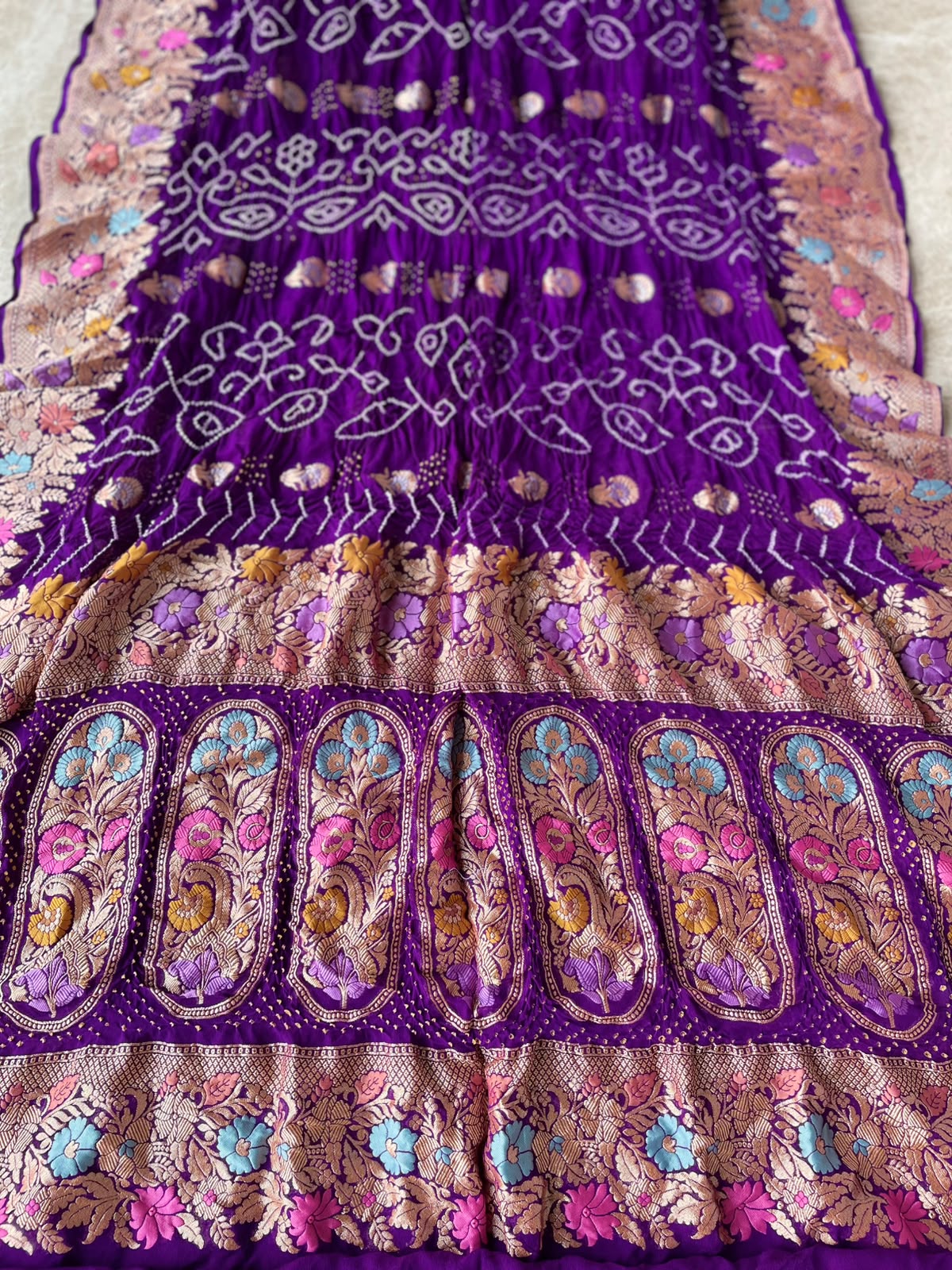 Ruhi - Purple Tilfi Meenakari Bandhani Saree