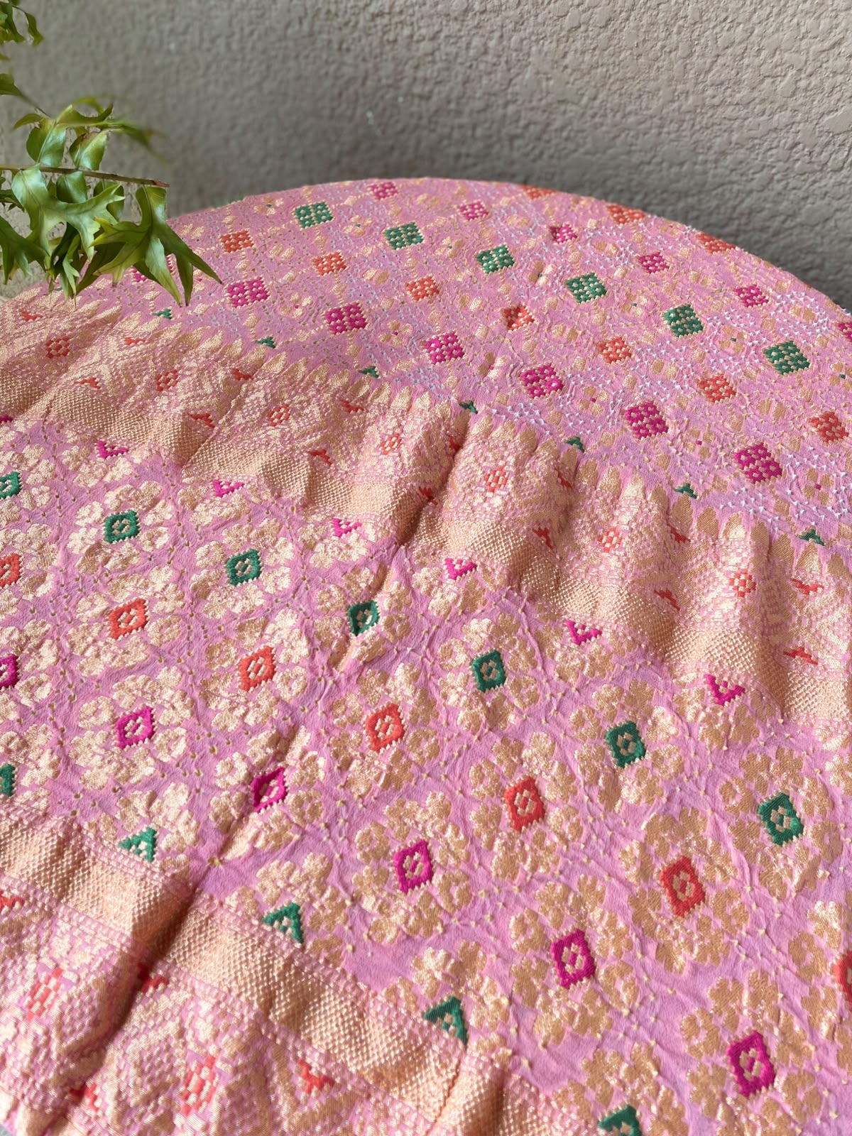 Ishaani - Peach Meenakari Bandhani Dupatta