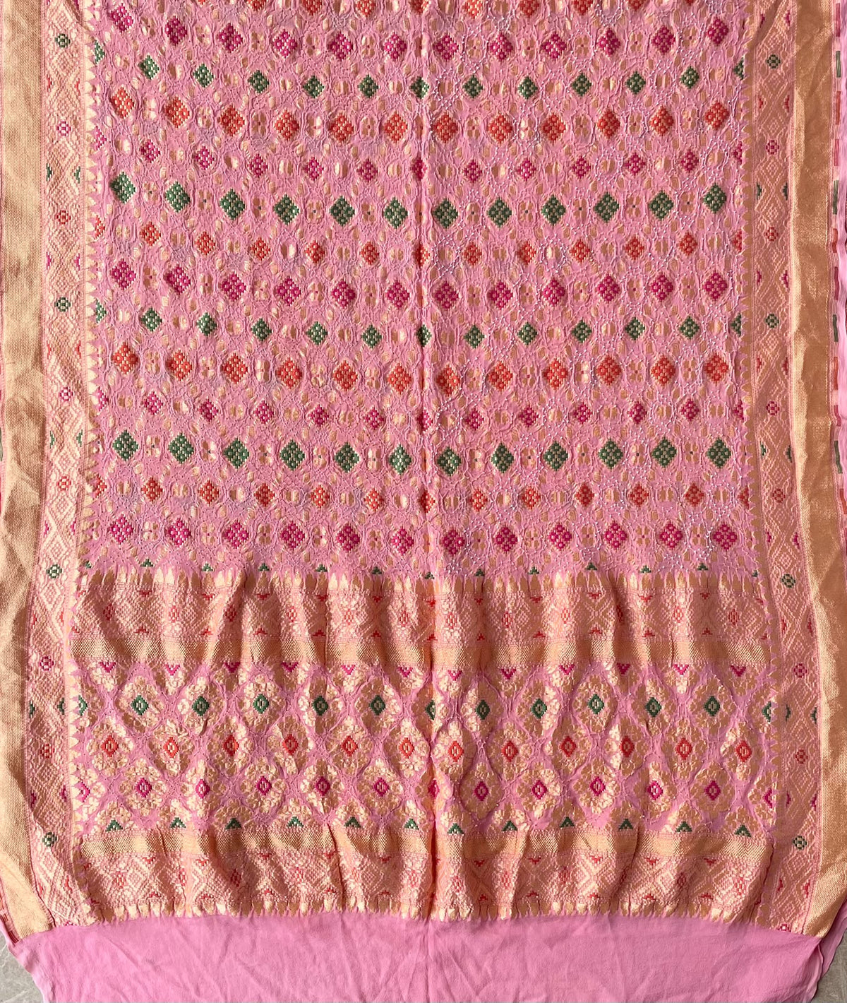 Ishaani - Peach Meenakari Bandhani Dupatta
