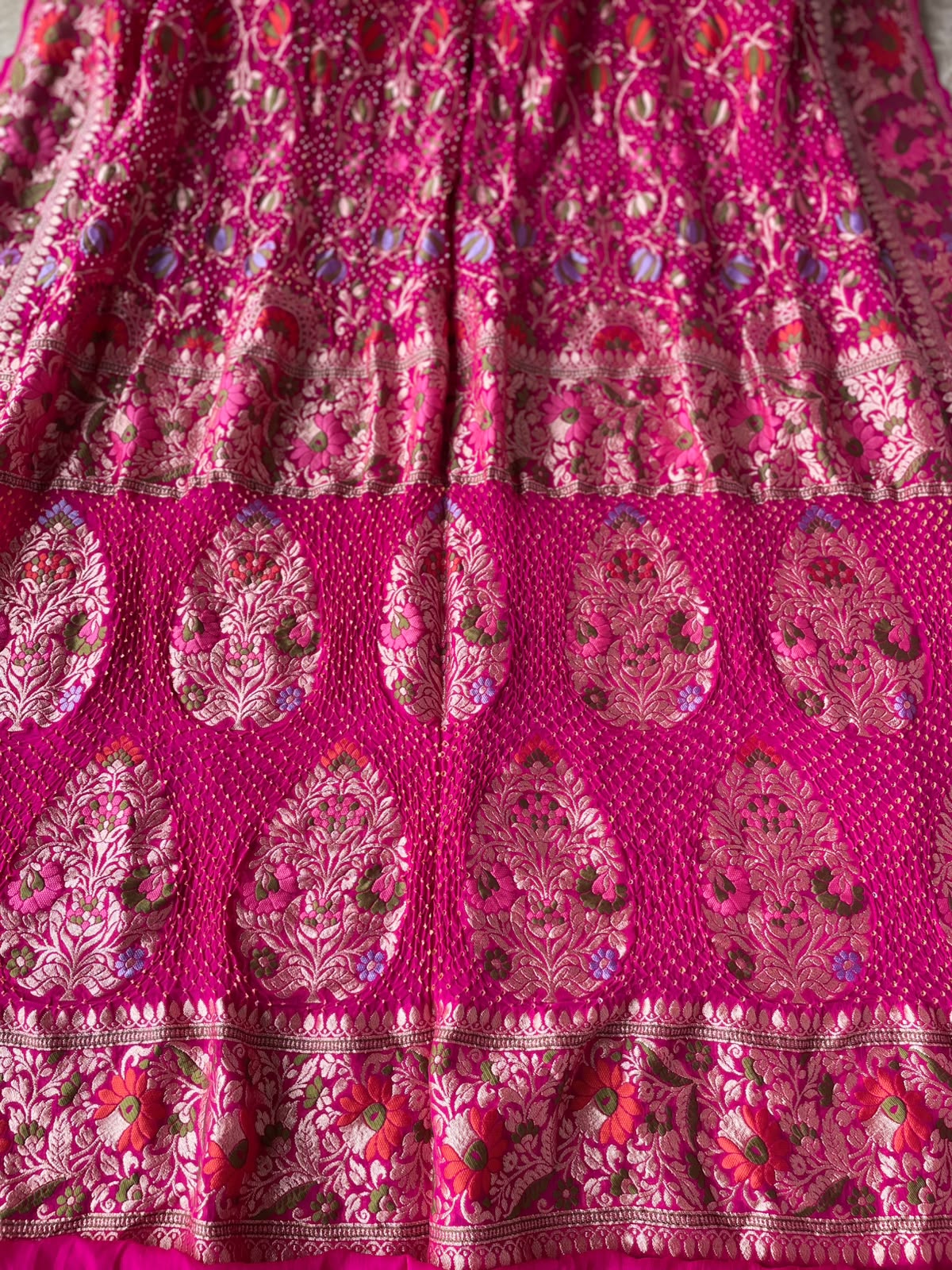 Manushree - Pink Tilfi Meenakari Bandhani Saree