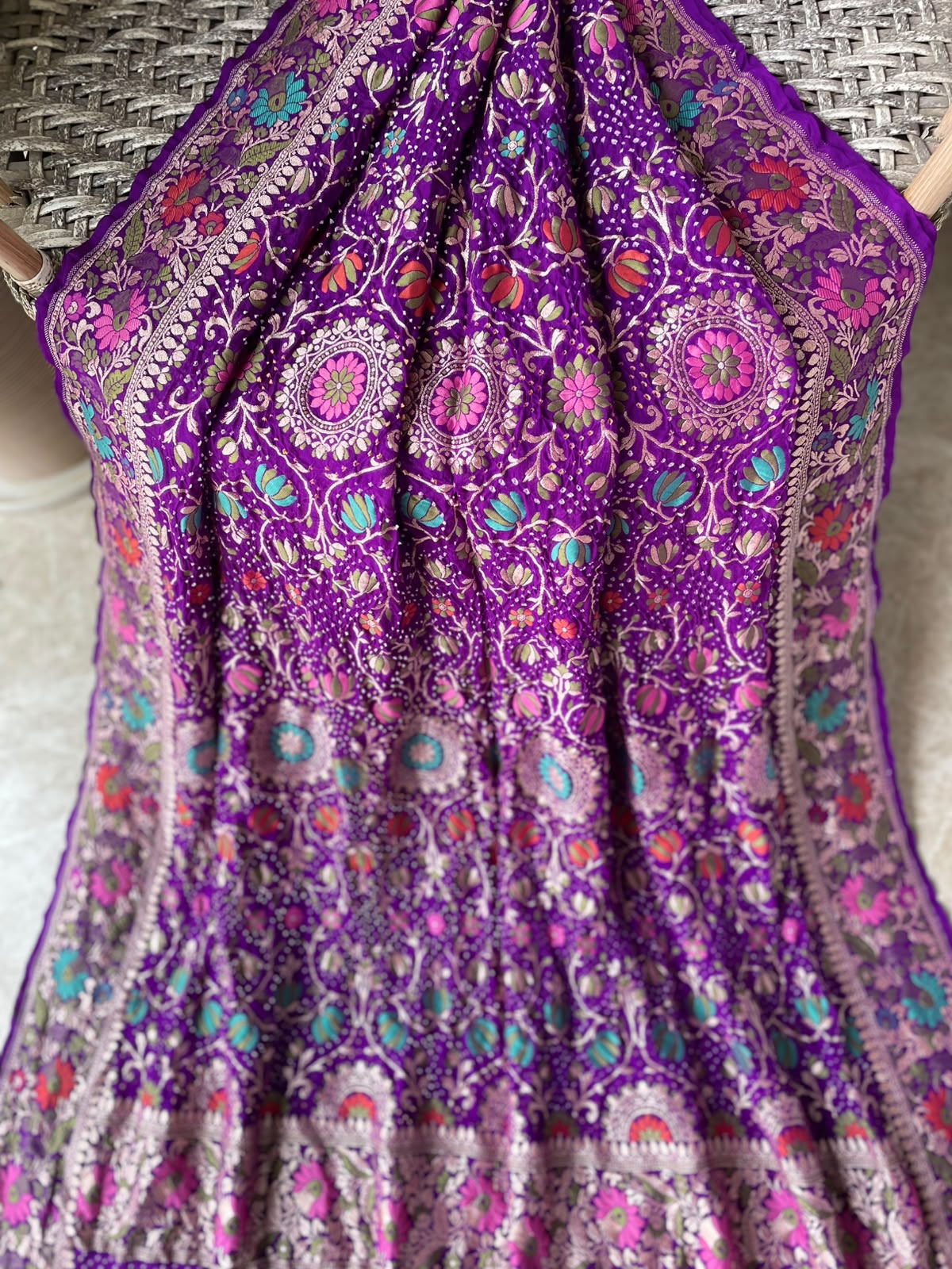 Diti - Purple Tilfi Meenakari Bandhani Saree
