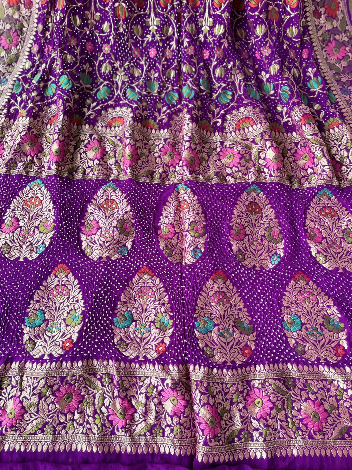 Diti - Purple Tilfi Meenakari Bandhani Saree