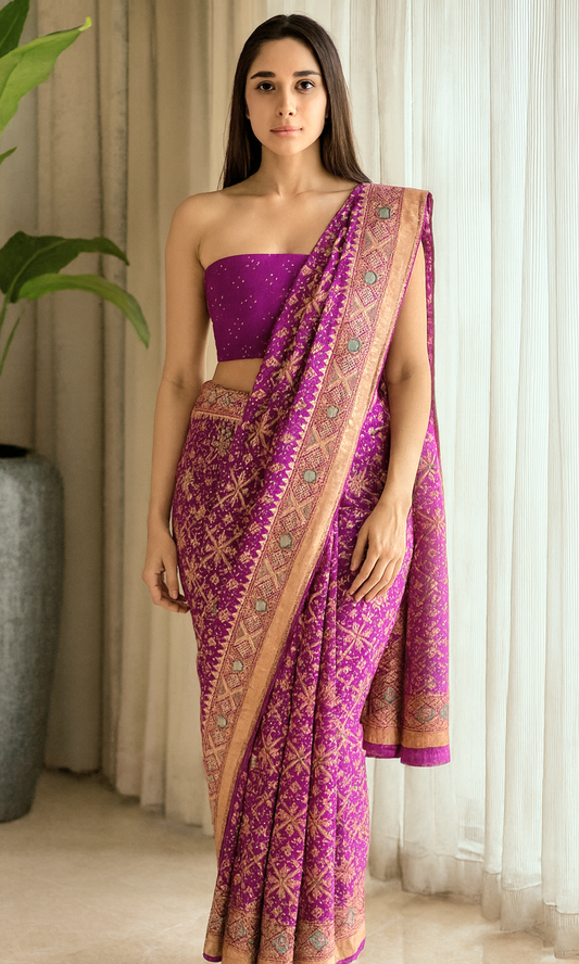 Seher - Early Morning Bliss Meenakari Saree