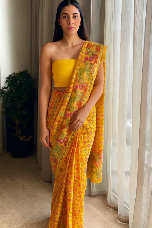 Riya - A Gem Meenakari Motif Saree