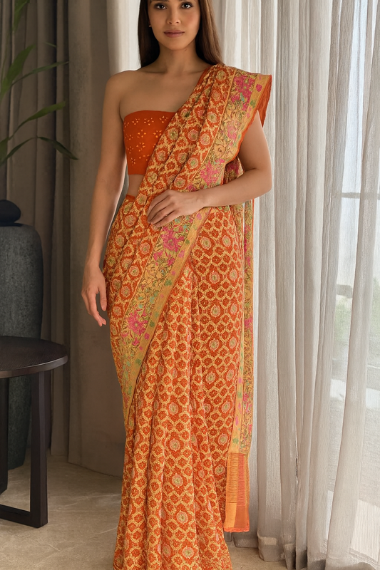 Ritija - Courageous Meenakari Motif Saree