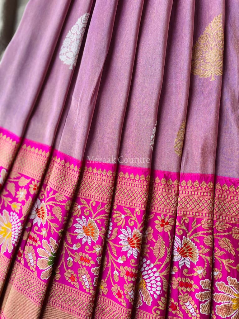 Pink Soft & Light Weight Banarasi Saree – StylebyPanaaash