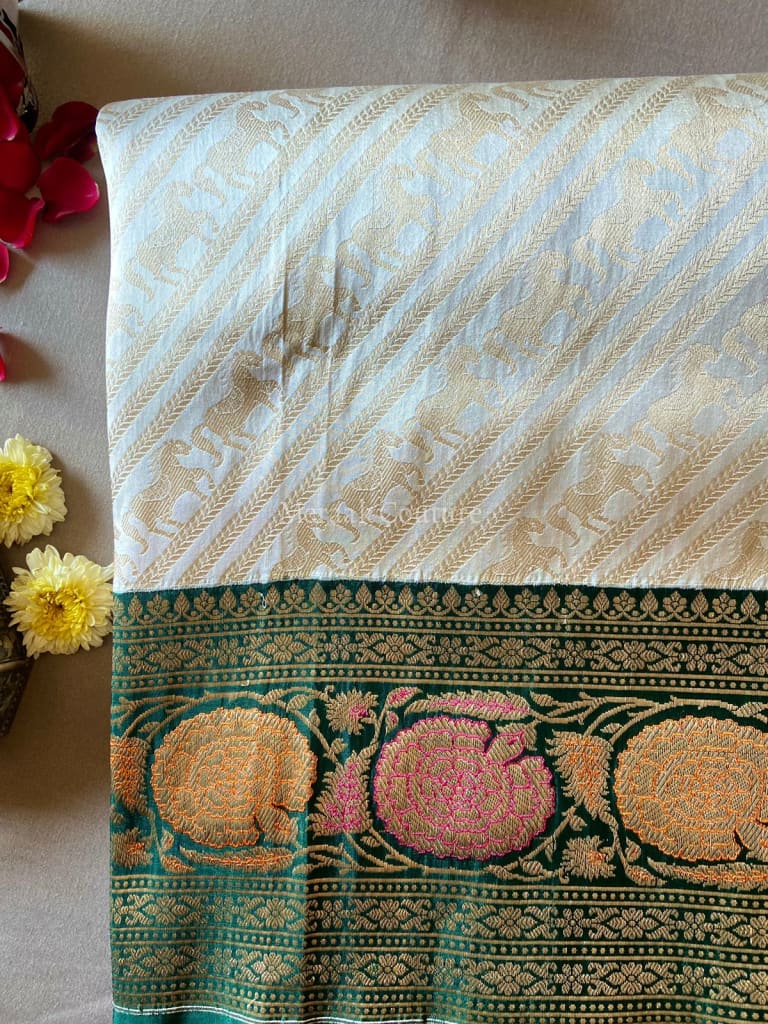 Kusum - Fragrant Flower Banarasi Silk Saree Saree